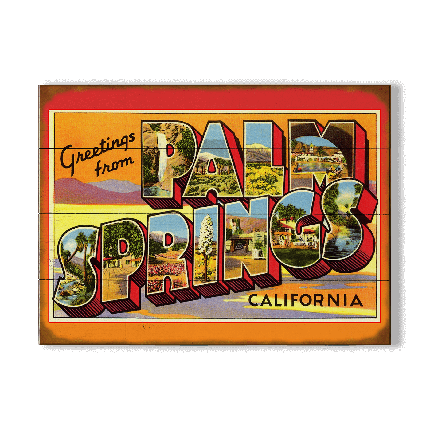 Greetings from Palm Springs - Wood & Metal Wall Art