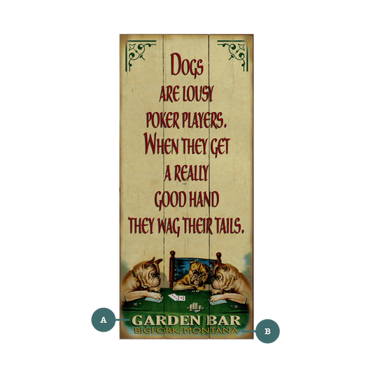 English Bulldog Poker - Wood & Metal Wall Art