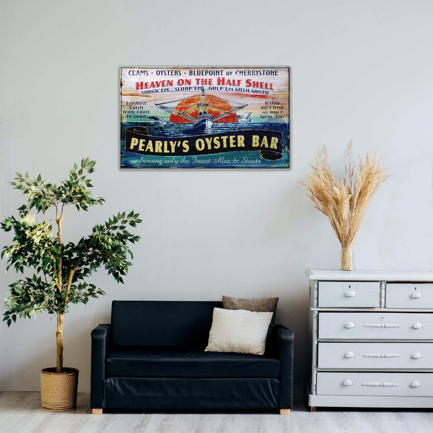 Pearly's Oyster Bar - Wood & Metal Wall Art