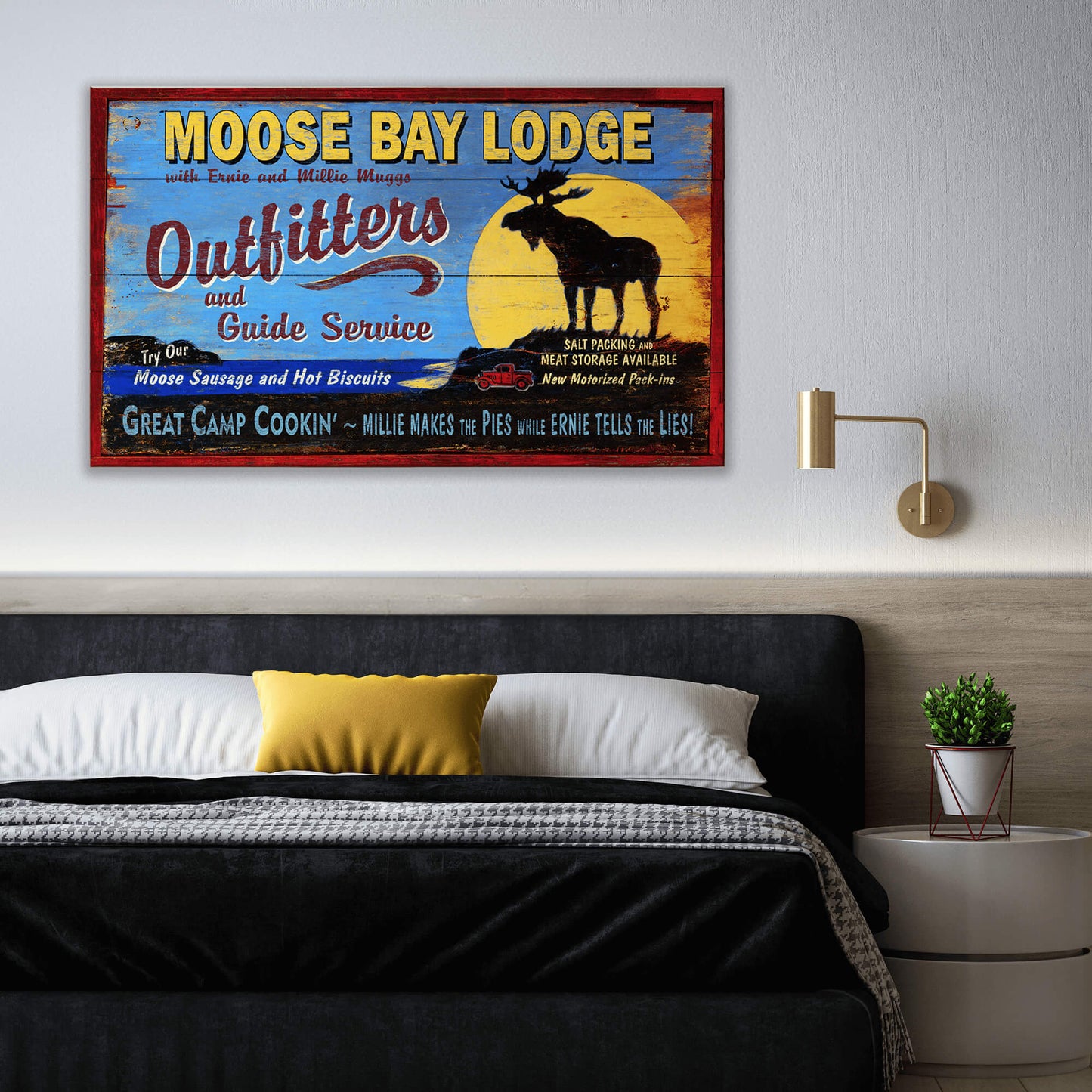 Moose Bay Lodge - Wood & Metal Wall Art