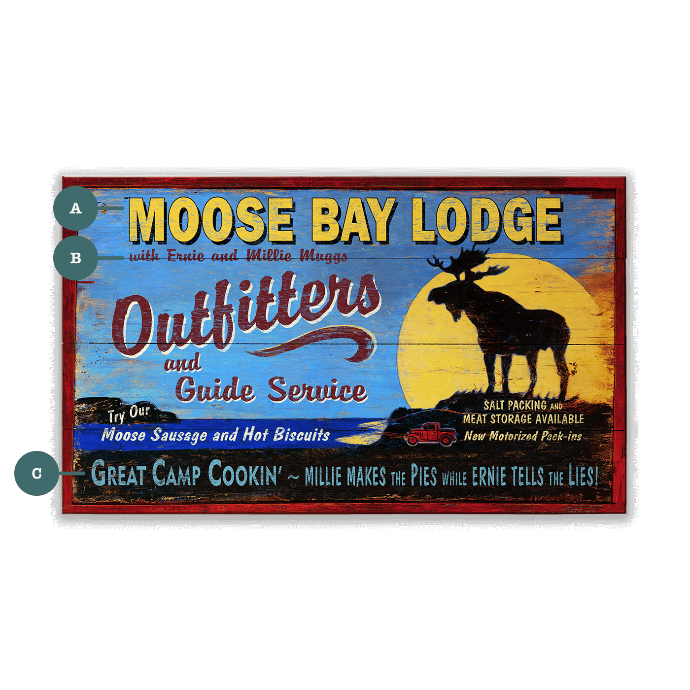 Moose Bay Lodge - Wood & Metal Wall Art