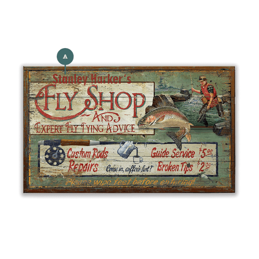 Fly Shop and Fly Tying Advice - Wood & Metal Wall Art