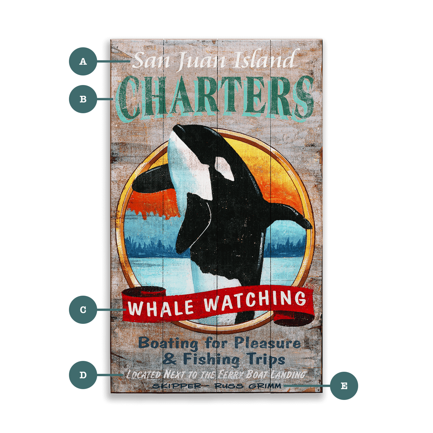 Whale Watching Charters - Wood & Metal Wall Art