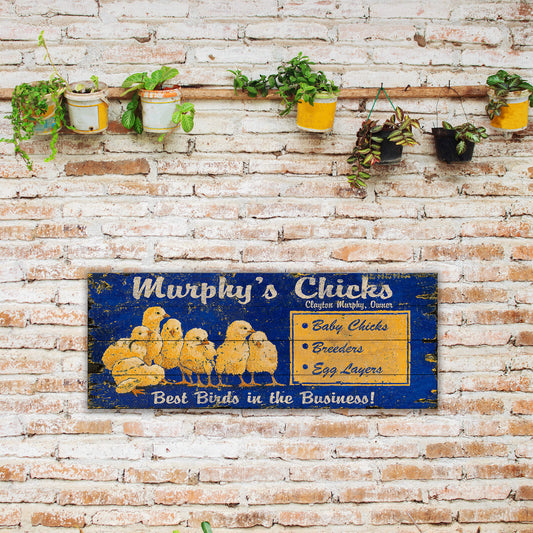 Murphy's Chicks - Wood & Metal Wall Art