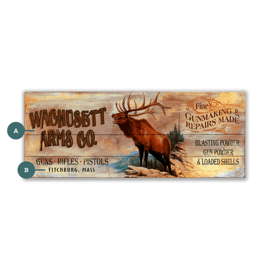 Wachusett Arms Co. - Wood & Metal Wall Art