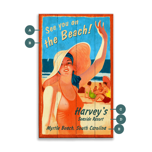 See You on the Beach - Wood & Metal Wall Art