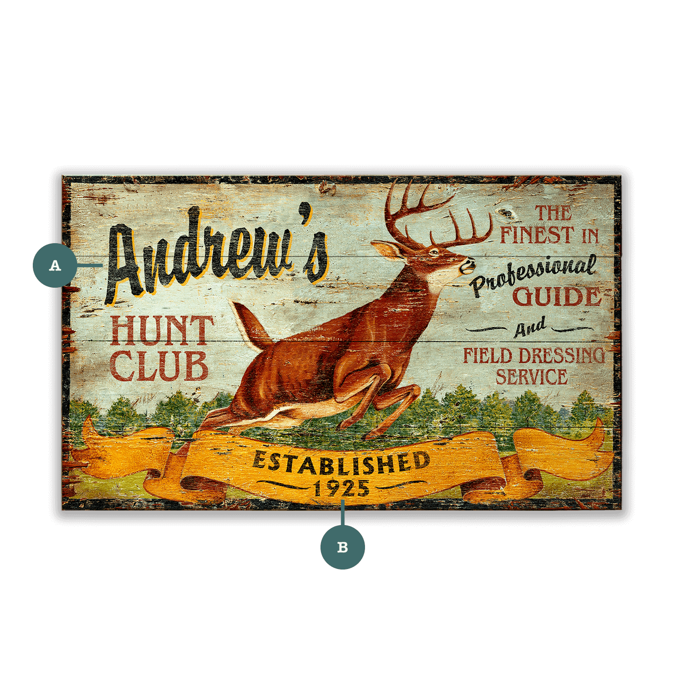 Andrew's Hunt Club - Wood & Metal Wall Art