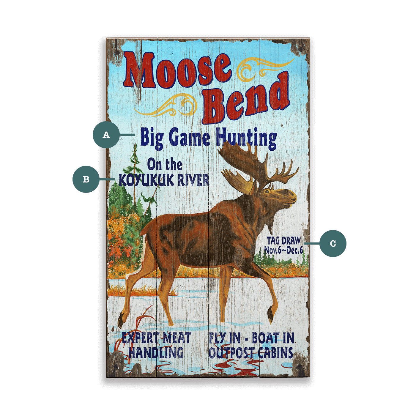 Moose Bend - Wood & Metal Wall Art