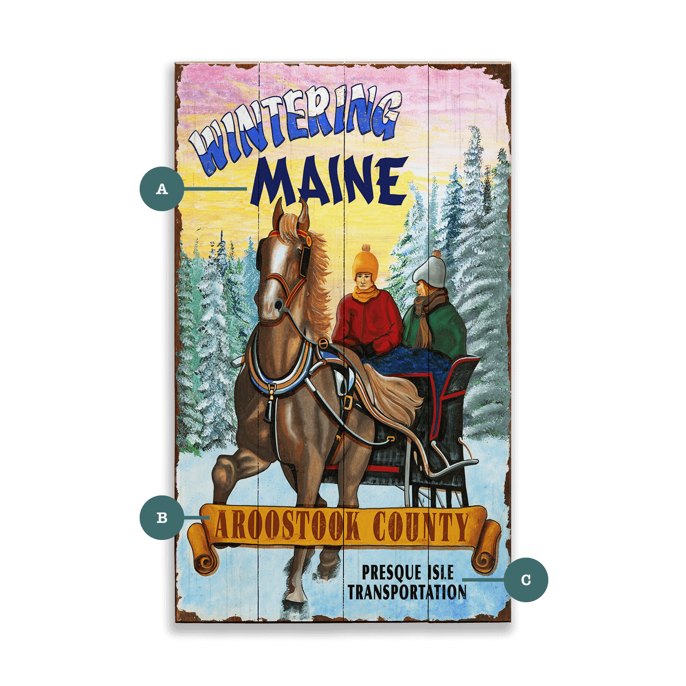 Wintering Maine - Wood & Metal Wall Art