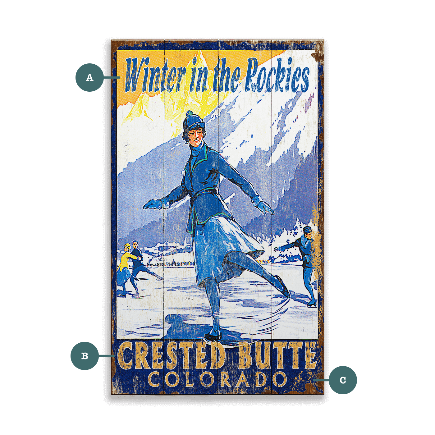 Winter in the Rockies - Wood & Metal Wall Art