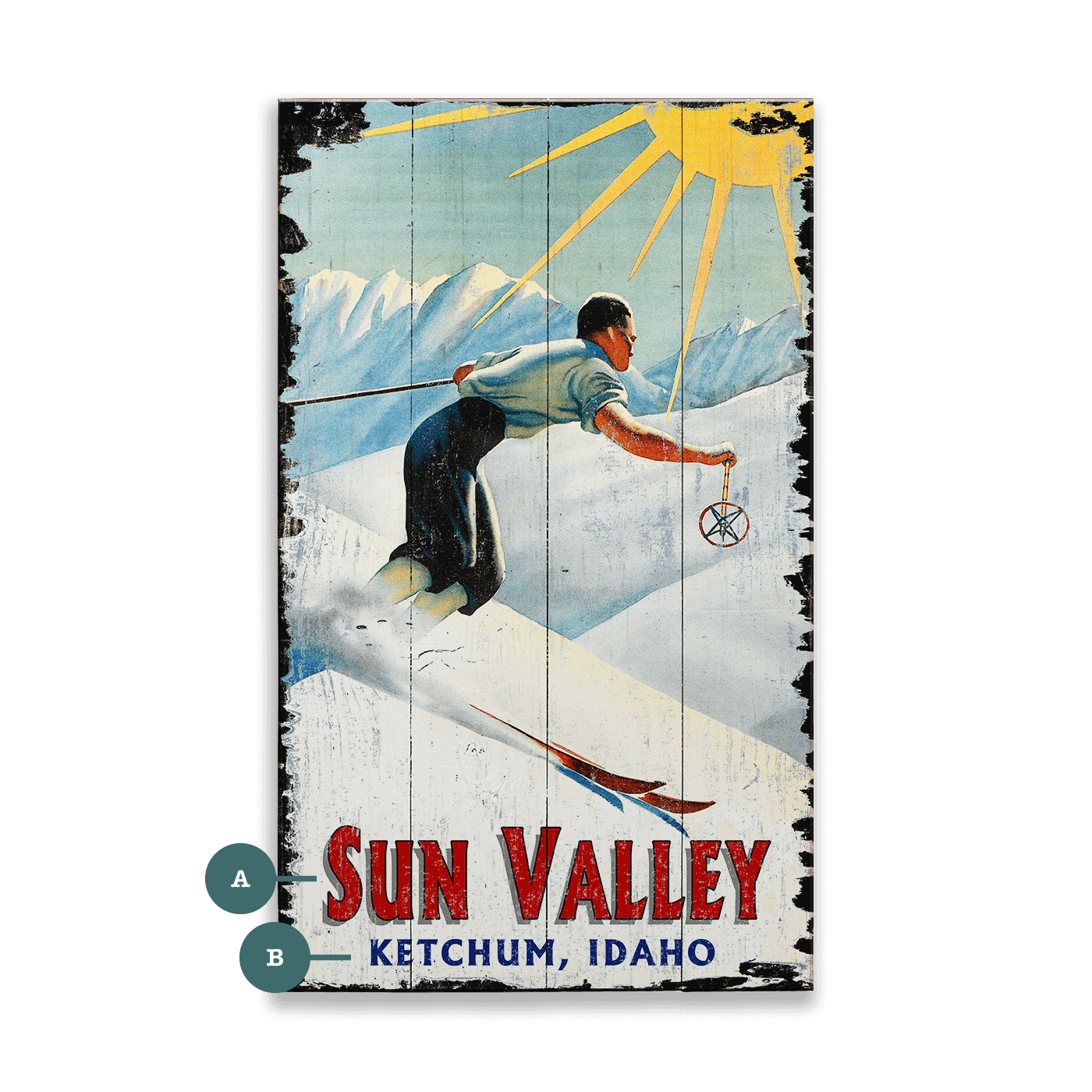 Sun Valley Ski Run - Wood & Metal Wall Art