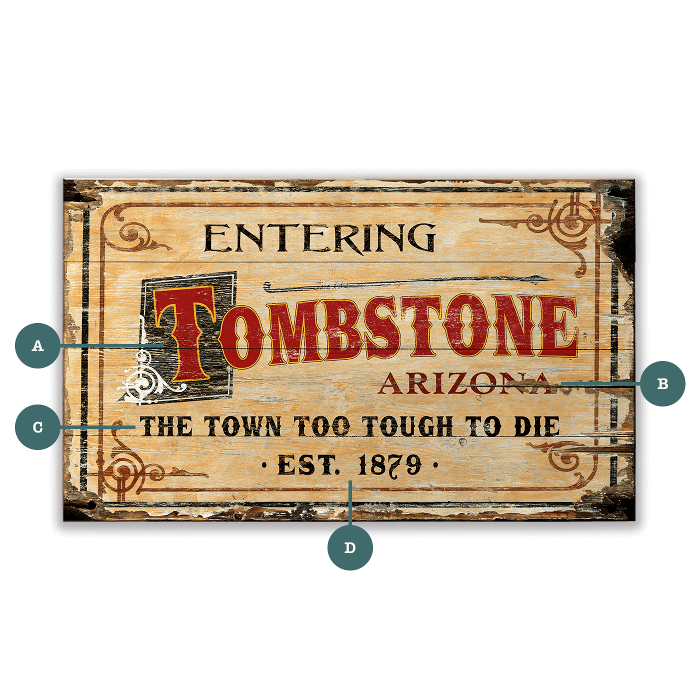 Entering Tombstone - Wood & Metal Wall Art