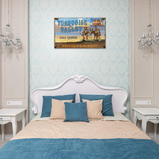 Turquoise Valley Golf Course - Wood & Metal Wall Art