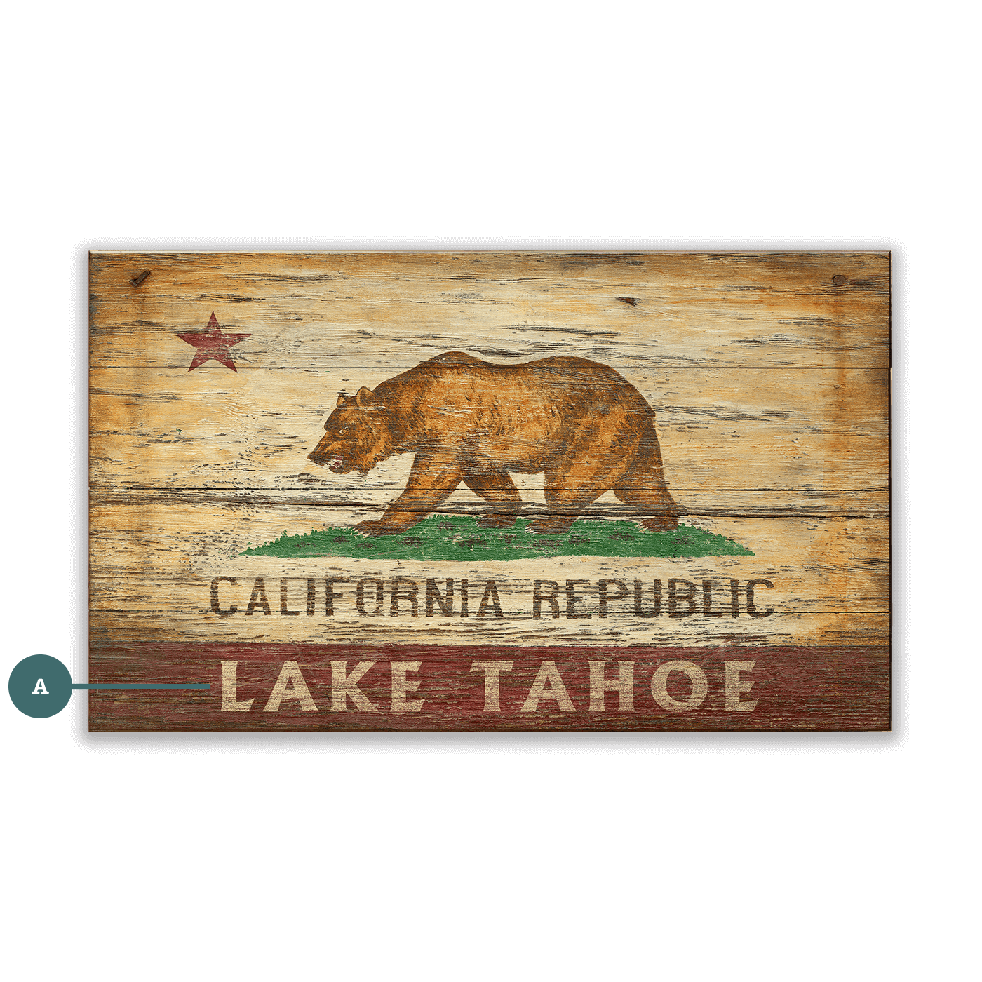 The Republic of California State Flag - Wood & Metal Wall Art