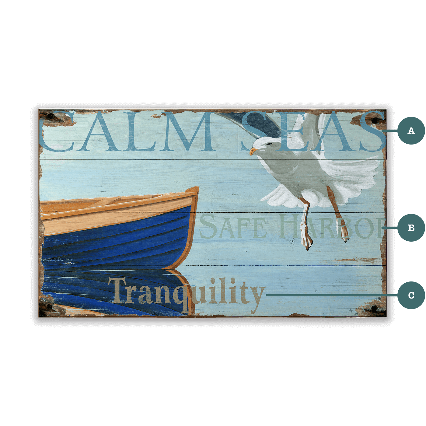 Calm Seas - Wood & Metal Wall Art