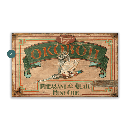 Okoboji Pheasant and Qual Hunt Club - Wood & Metal Wall Art