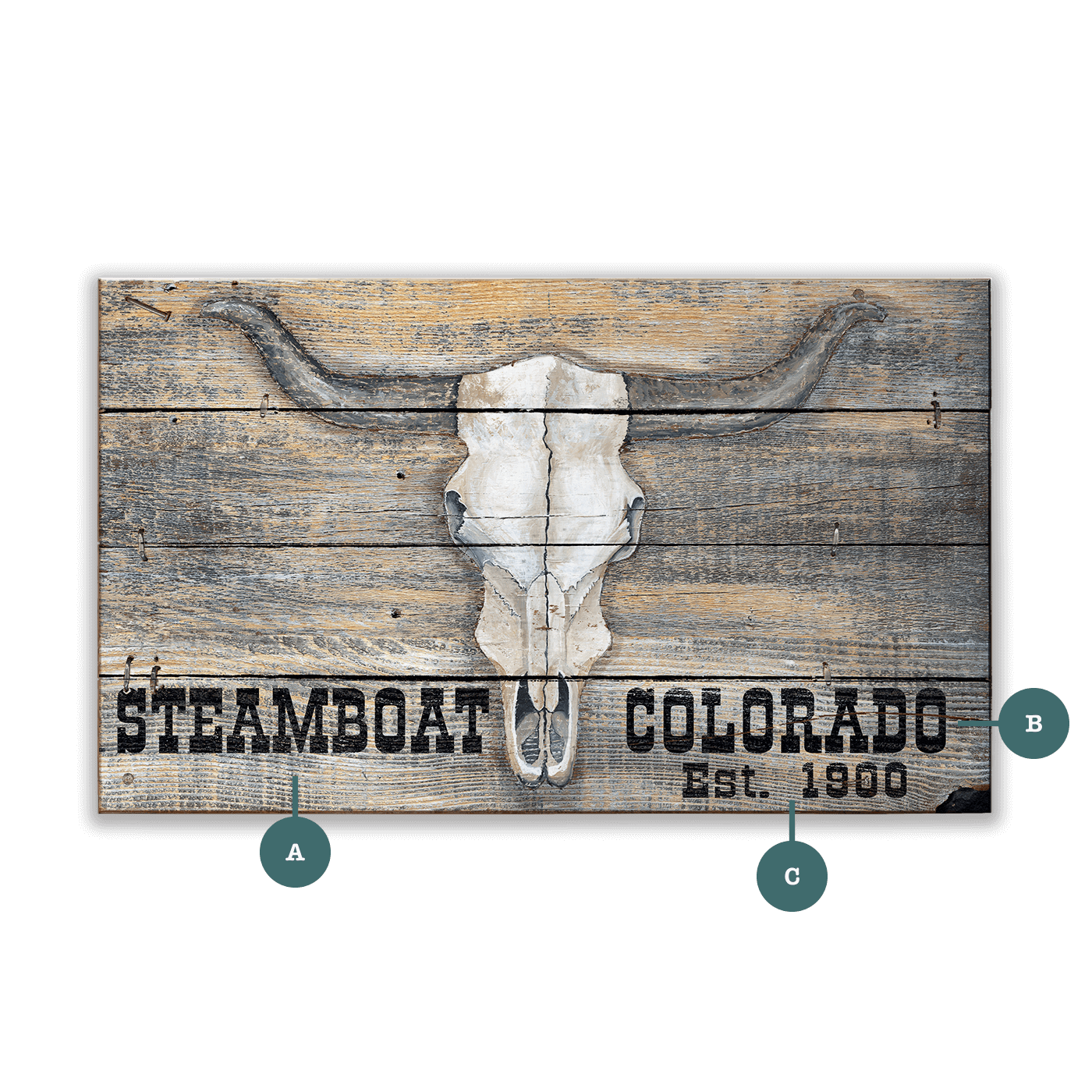 Longhorn Skull - Wood & Metal Wall Art
