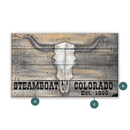 Longhorn Skull - Wood & Metal Wall Art