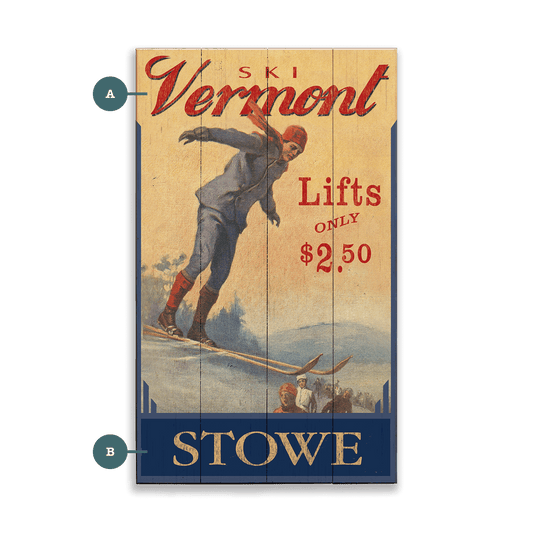Ski Vermont - Wood & Metal Wall Art
