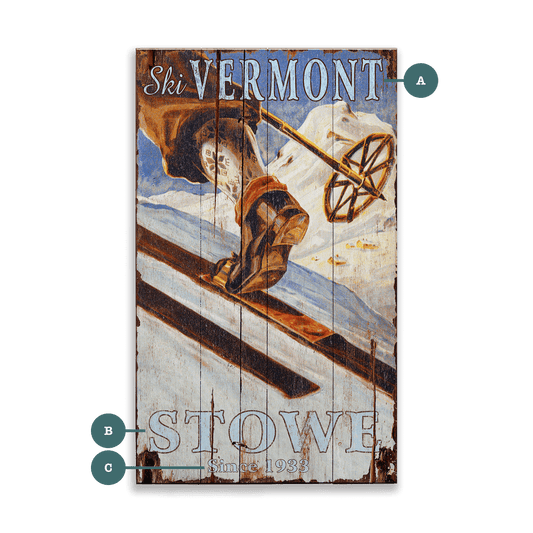 Vintage Mountain Ascent - Wood & Metal Wall Art