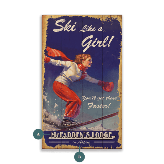 Ski Like a Girl - Wood & Metal Wall Art