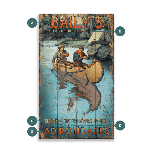 Baily's Guide Service: Distressed Finish - Wood & Metal Wall Art
