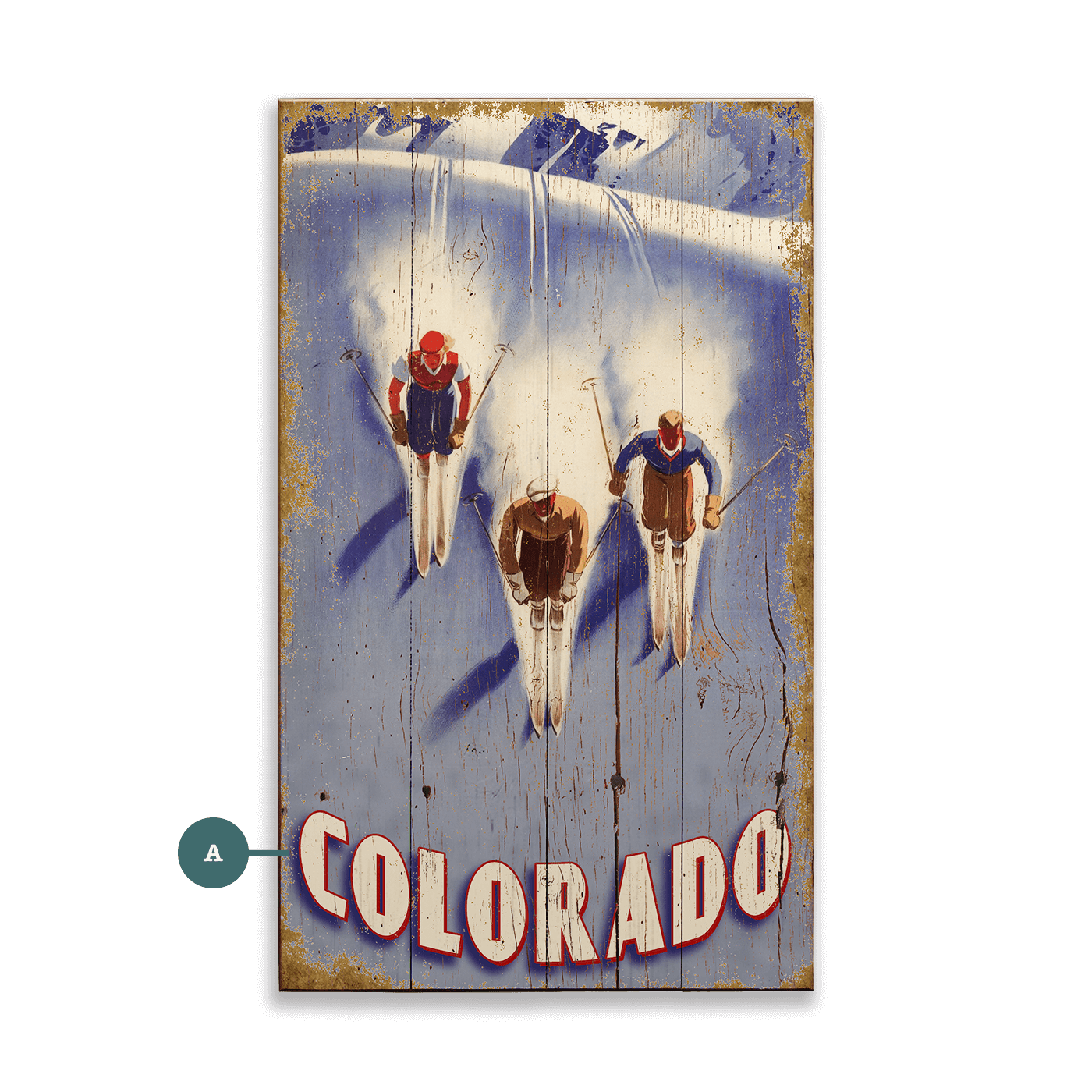 Triple Downhill - Wood & Metal Wall Art