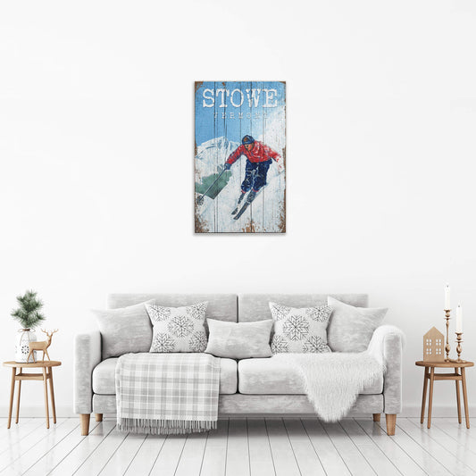 Ski Stowe Vermont - Wood & Metal Wall Art