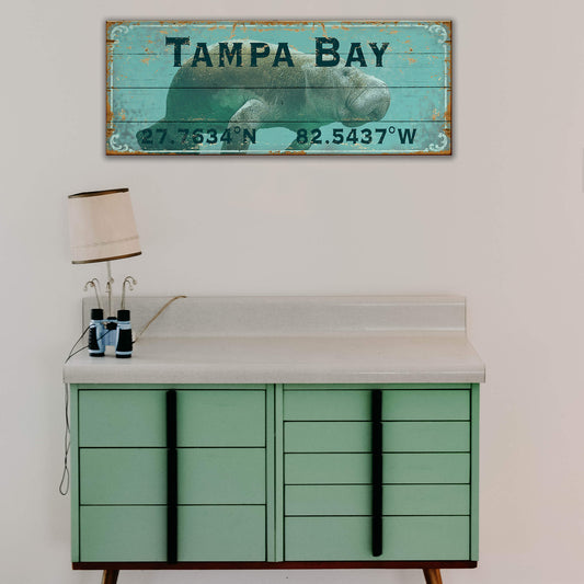 Manatee Latitude - Wood & Metal Wall Art