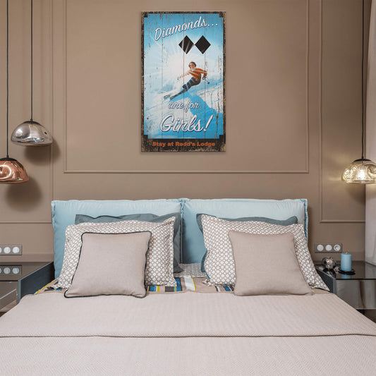 Ski Diamonds - Wood & Metal Wall Art