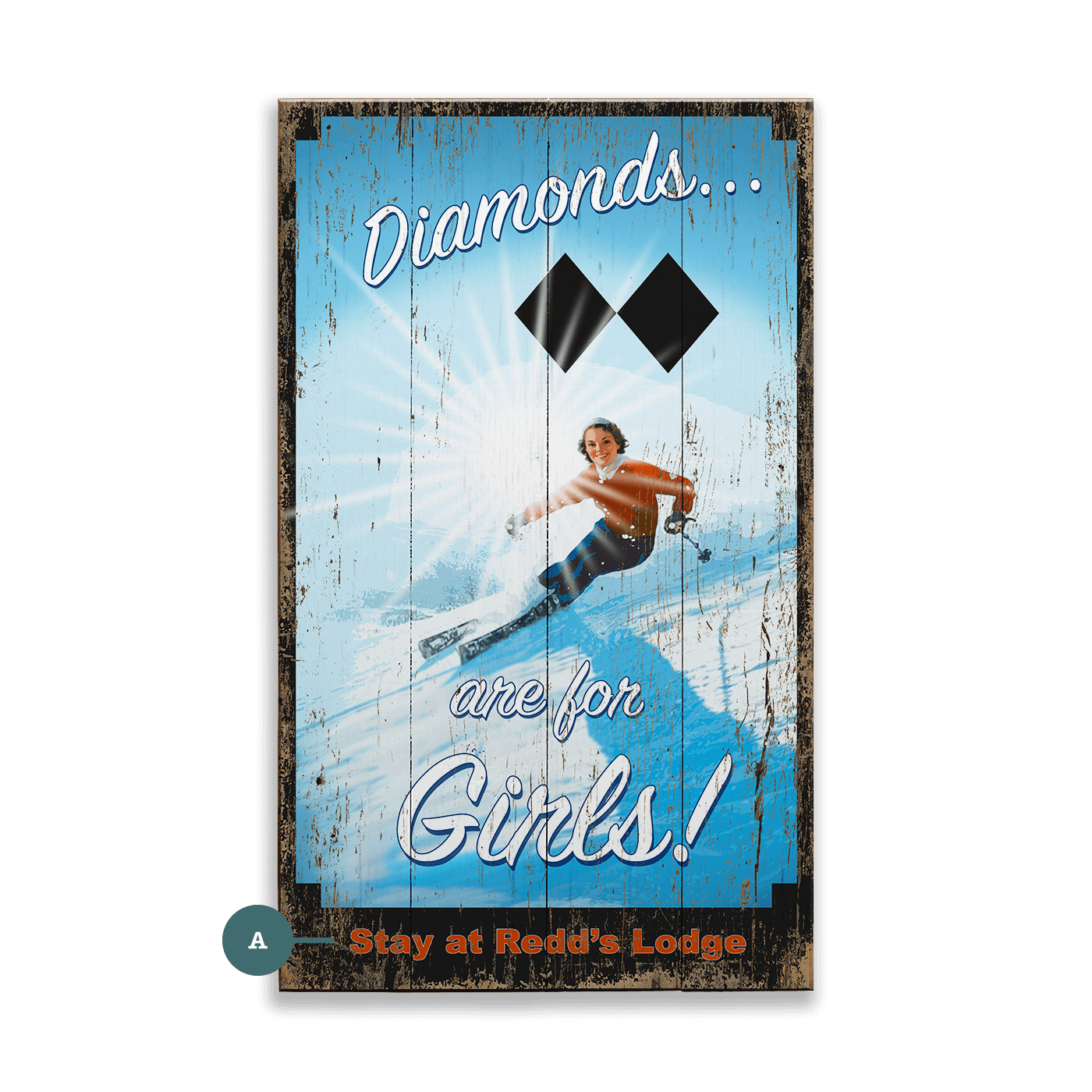 Ski Diamonds - Wood & Metal Wall Art
