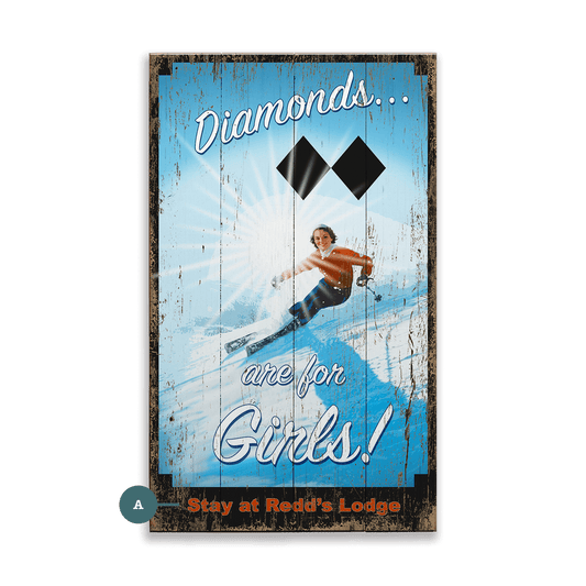 Ski Diamonds - Wood & Metal Wall Art