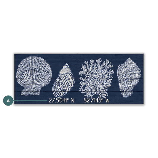 Seashell Latitude - Wood & Metal Wall Art