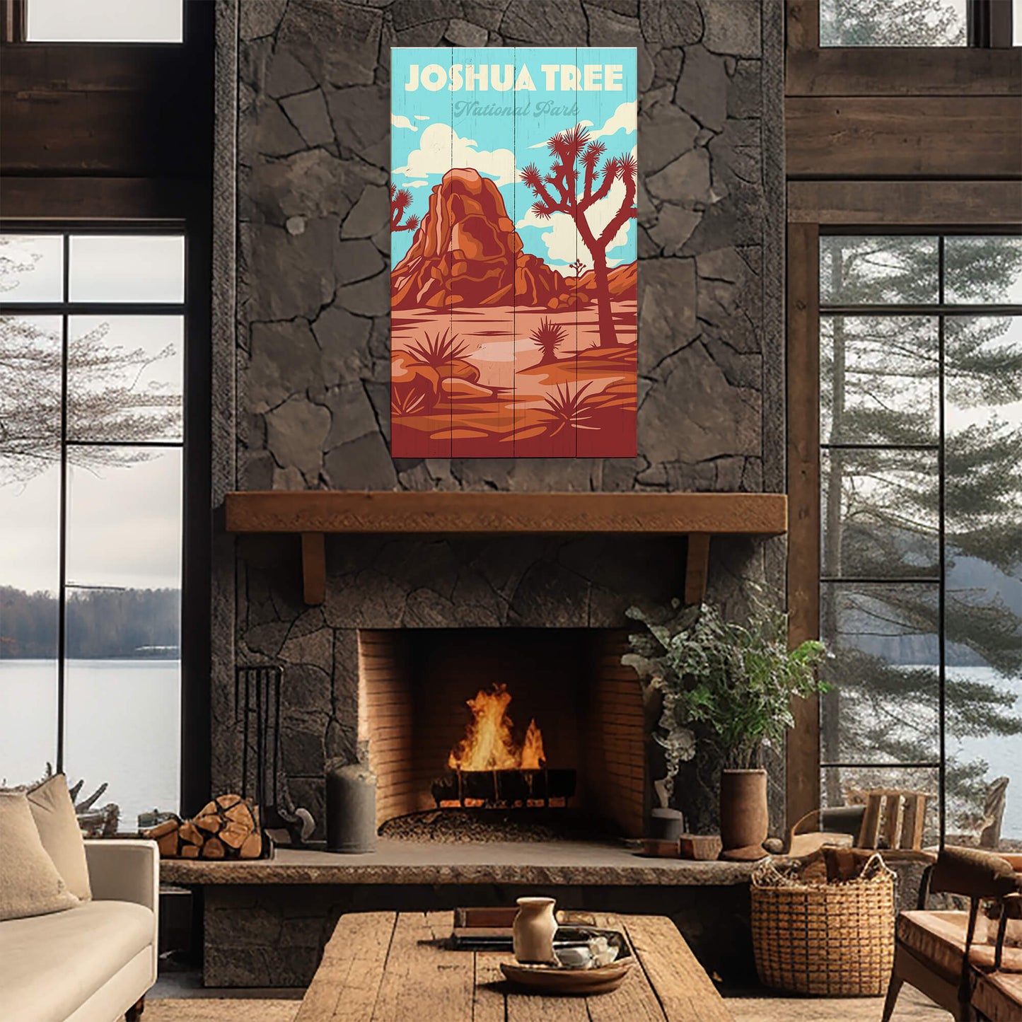 Iconic Joshua Tree National Park: Smooth Finish - Wood & Metal Wall Art