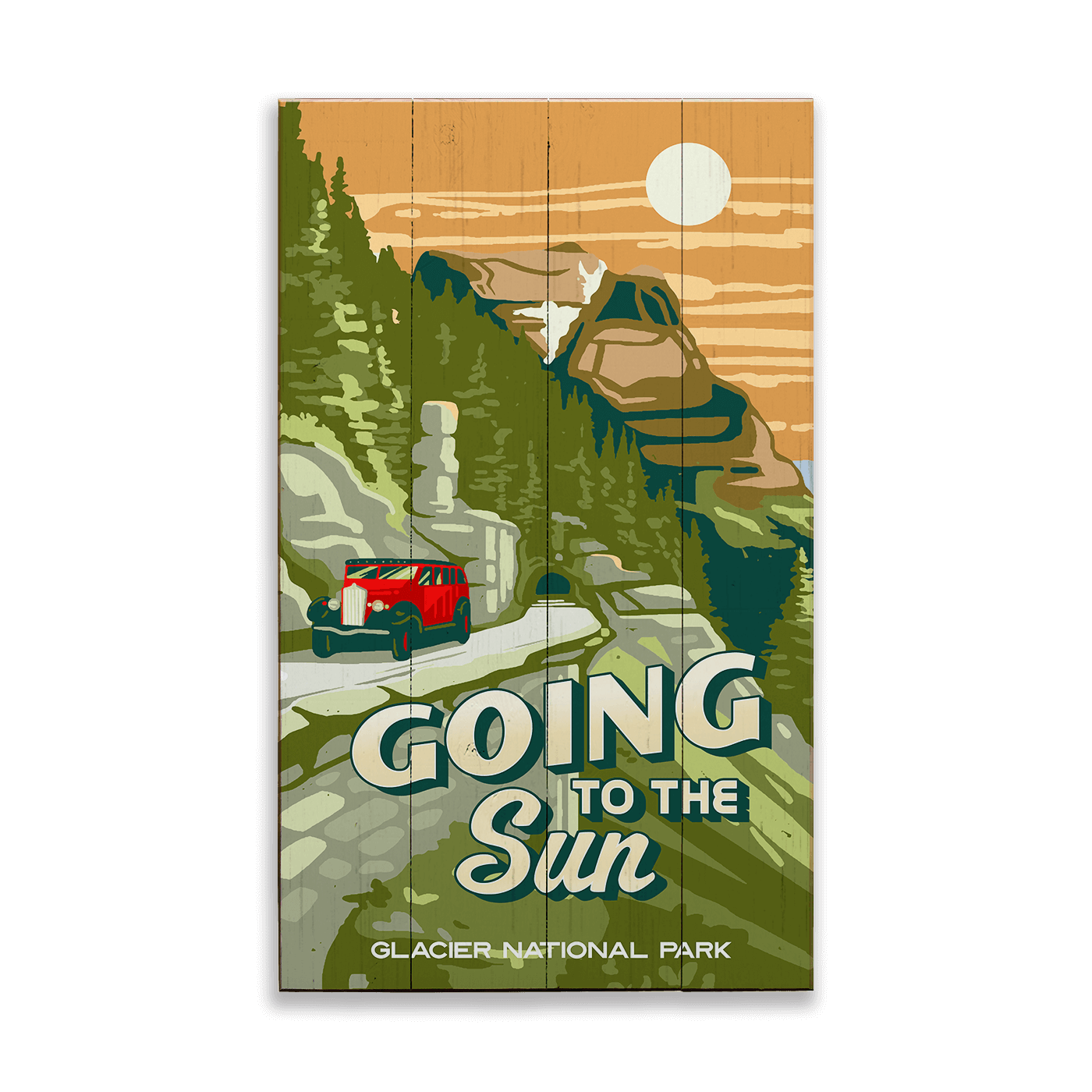Going to the Sun Glacier National Park: Smooth Finish - Wood & Metal Wall Art