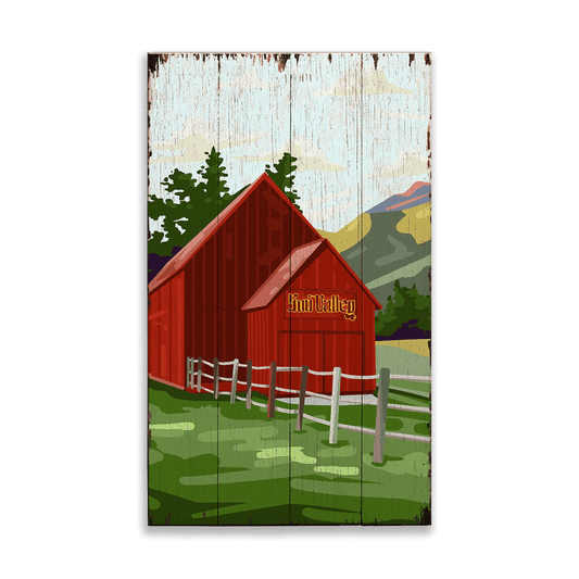 Sun Valley Red Barn - Wood & Metal Wall Art