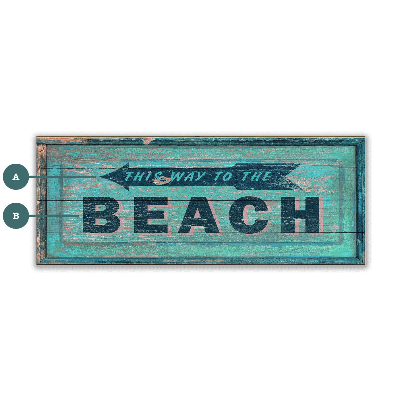 This Way to the Beach - Wood & Metal Wall Art
