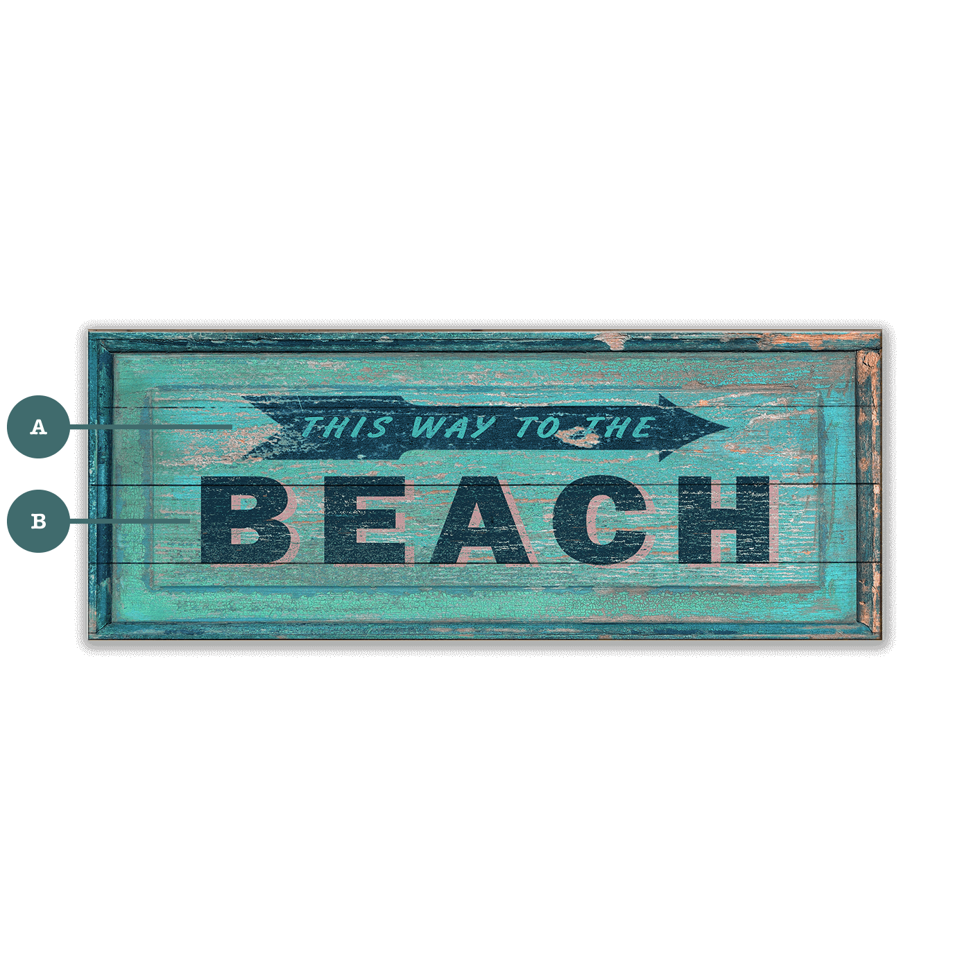 This Way to the Beach - Wood & Metal Wall Art