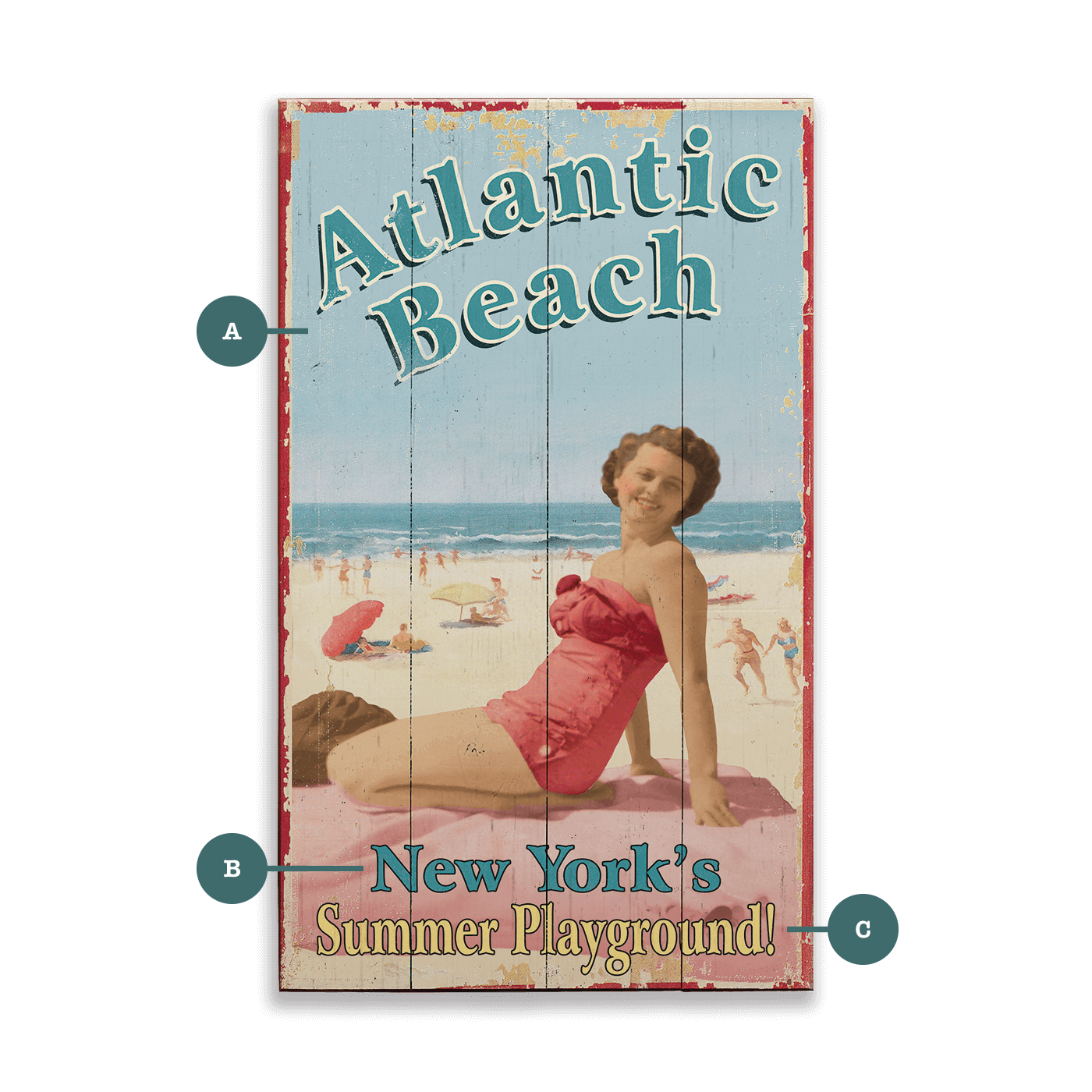 Atlantic Beach - Wood & Metal Wall Art