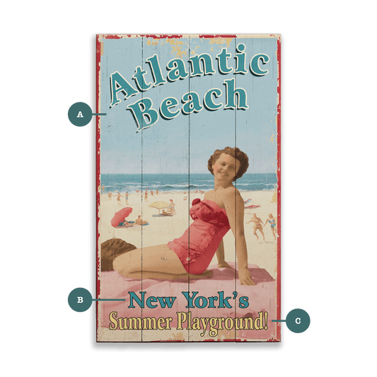 Atlantic Beach - Wood & Metal Wall Art