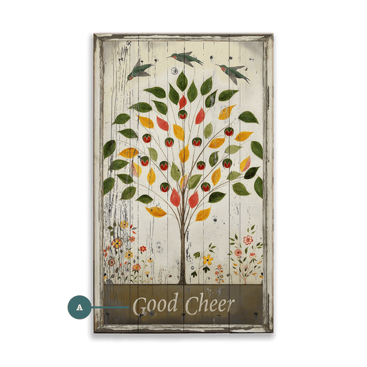 Good Cheer Tree- Wood & Metal Wall Art
