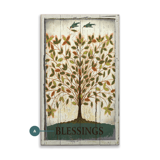 Tree Blessings- Wood & Metal Wall Art
