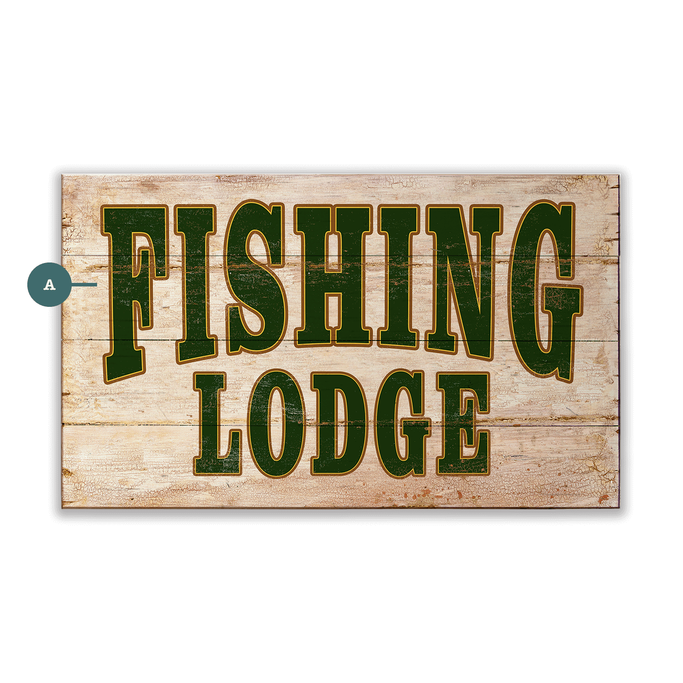 Fishing Lodge Sign - Wood & Metal Wall Art