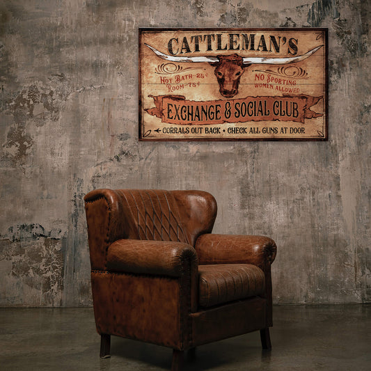 Cattleman's Exchange - Wood & Metal Wall Art