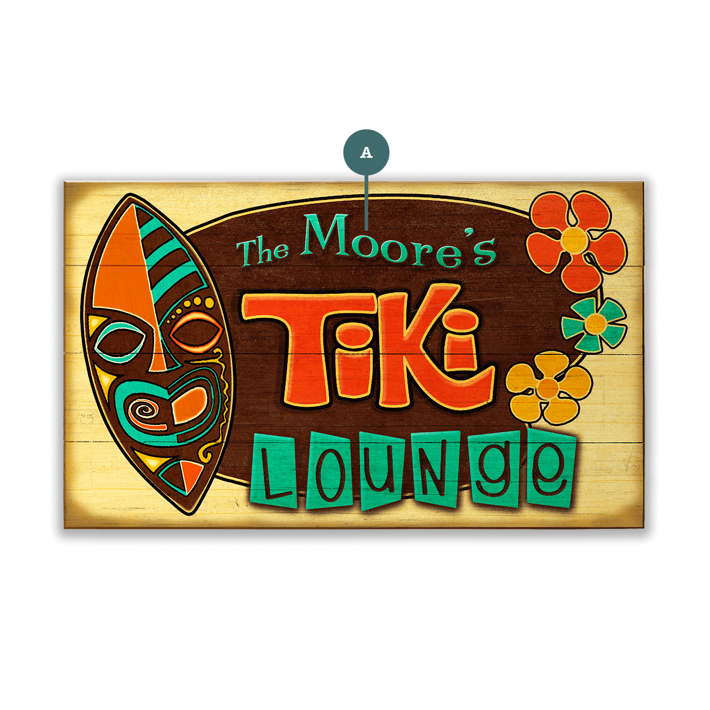 Tropical Tiki Lounge: Personalized - Wood & Metal Wall Art