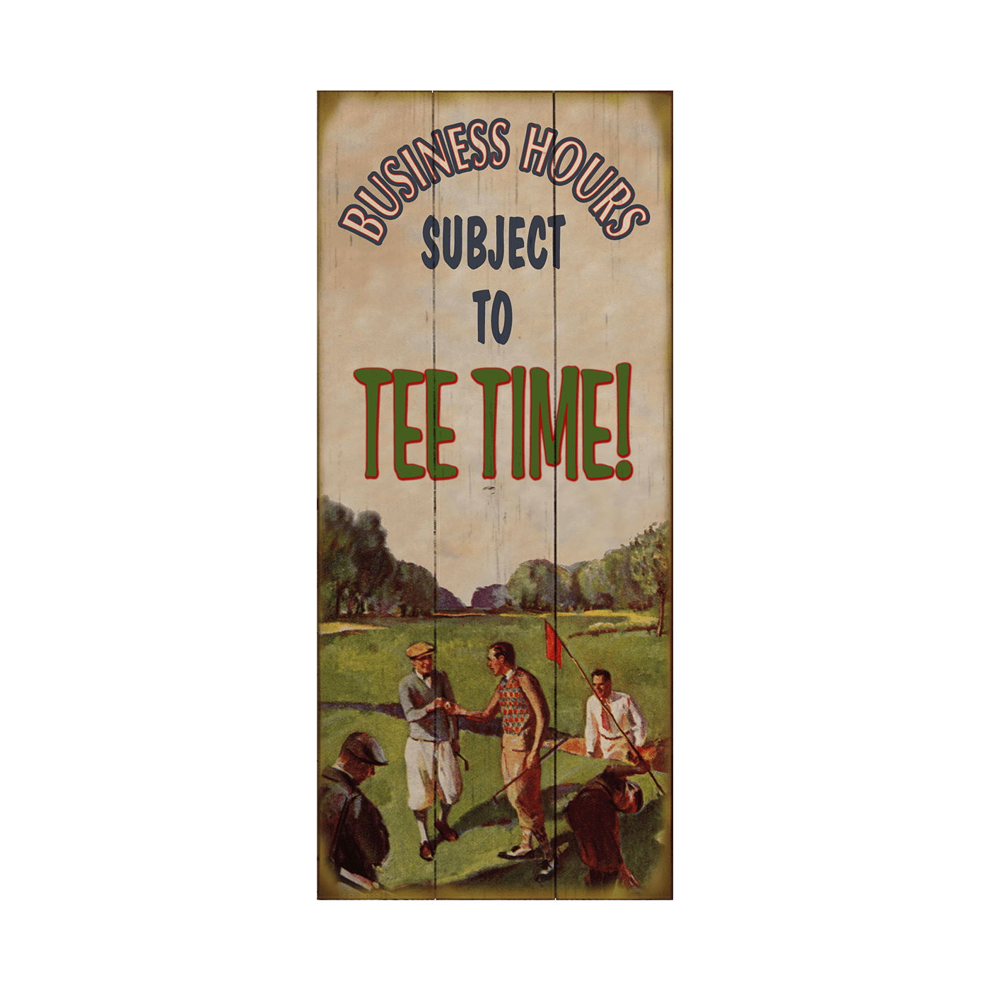 Business Hours Subject to Tee Time: Generic - Wood & Metal Wall Art