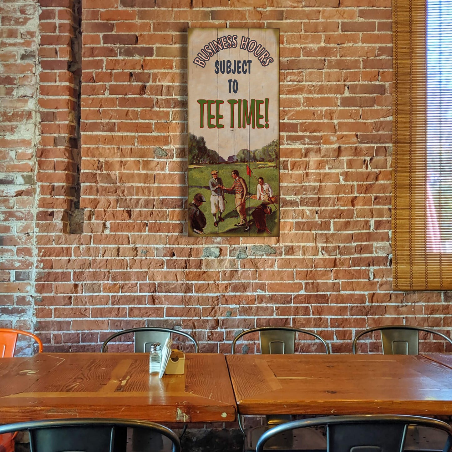 Business Hours Subject to Tee Time: Generic - Wood & Metal Wall Art