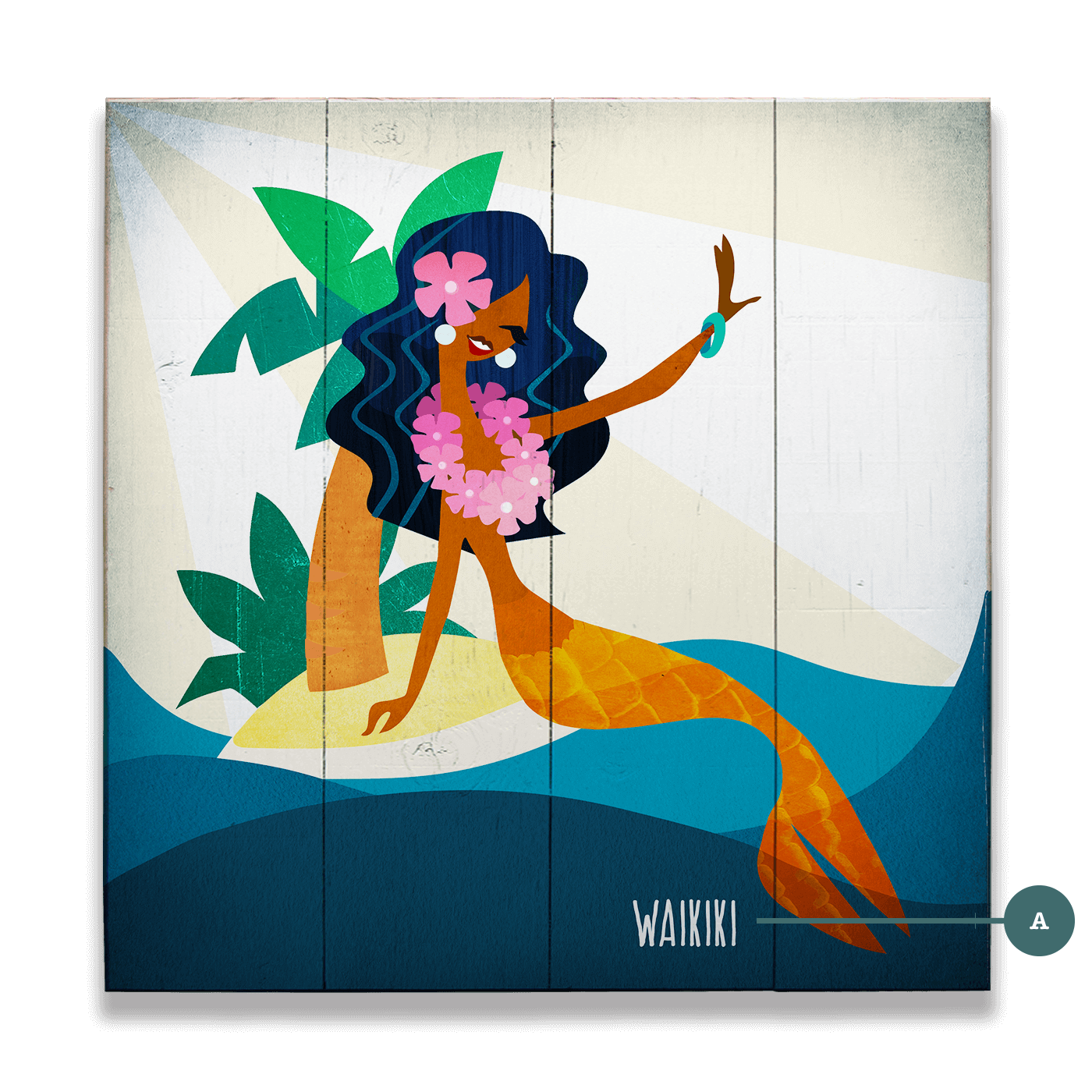 Mermaid's Isle: Square - Wood & Metal Wall Art