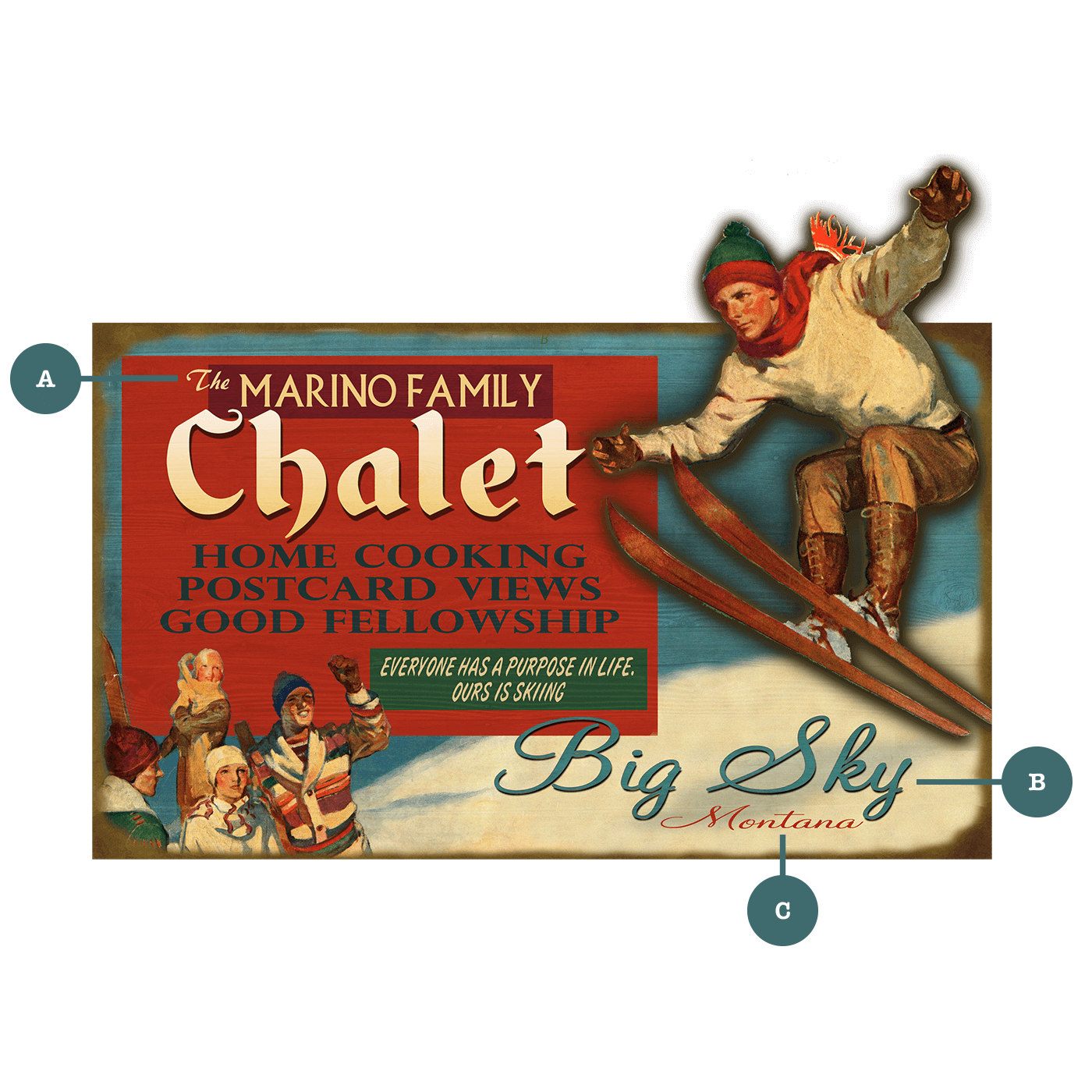 Ski Chalet Cutup - Wall Decor