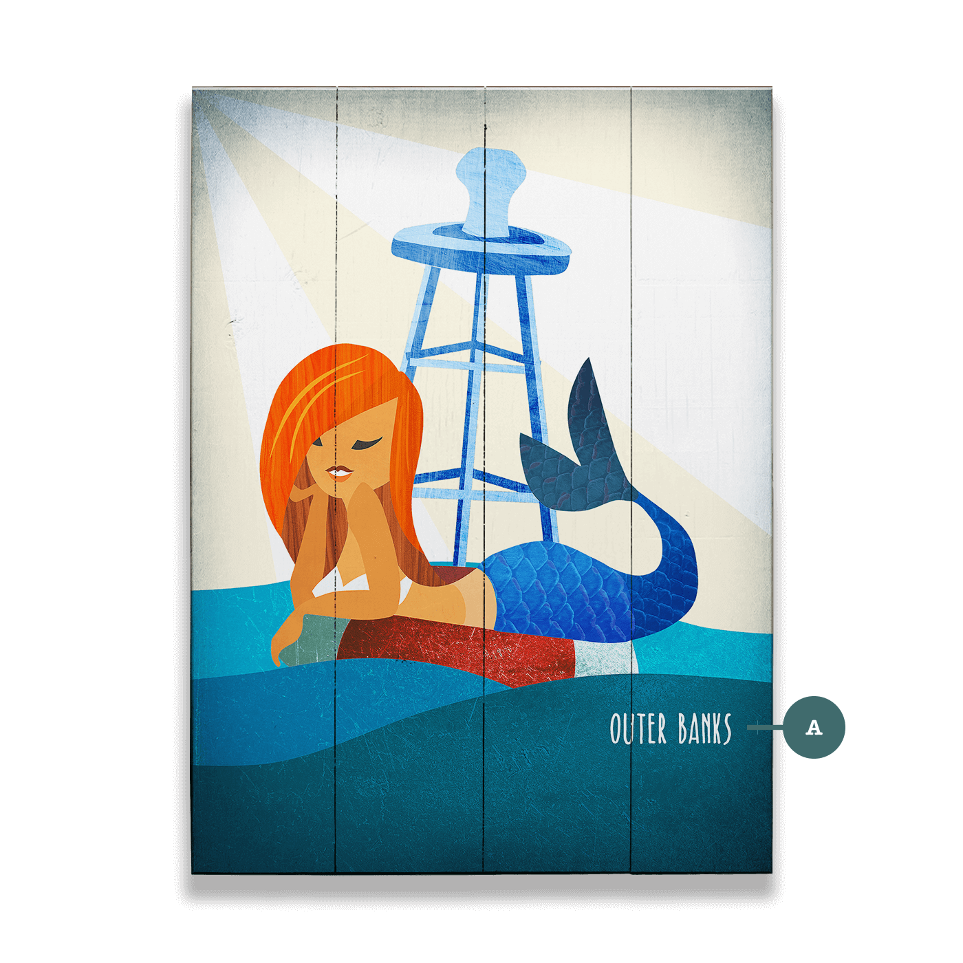 Mermaid's Rest: Portrait - Wood & Metal Wall Art